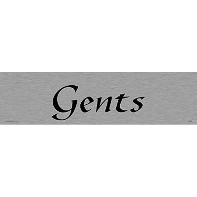 Viking DV818-L26-MS "Gents" toalettdörrskylt, gasell typsnitt, 1 mm rostfritt stål, 225 mm H x 60 mm B Viking DV818-L26-MS "Gents" toalettdörrskylt, gasell typsnitt, 1 mm rostfritt stål, 225 mm H x 60 mm B