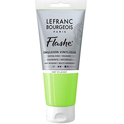 Lefranc Bourgeois 300482 Flashe akrylfärg och vinylfärg, högpigmenterad, elastisk, ljusäkta, åldringsbeständig, matt, för inomhus- och utomhusbruk, 80 ml rör – eldgrön Lefranc Bourgeois 300482 Flashe akrylfärg och vinylfärg, högpigmenterad, elastisk, ljusäkta, åldringsbeständig, matt, för inomhus- och utomhusbruk, 80 ml rör – eldgrön
