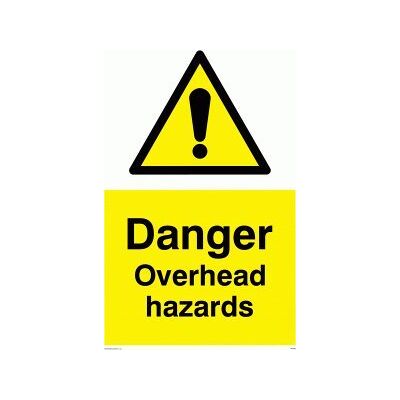 Viking WC485-A2P-3M 'Danger Overhead Hazard'-skylt, 3 mm styv plast, 600 mm H x 400 mm B Viking WC485-A2P-3M 'Danger Overhead Hazard'-skylt, 3 mm styv plast, 600 mm H x 400 mm B