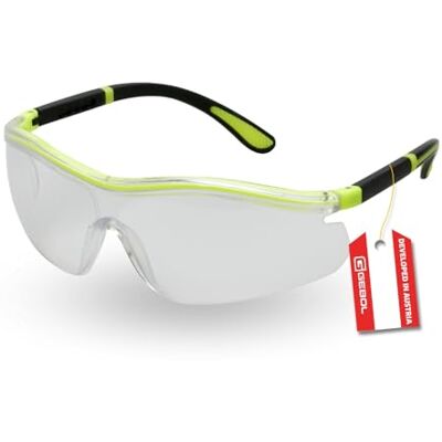 Gebol Skyddsglasögon neon klara sportig design och hög bärkomfort justerbar längd rep- och imfri för kvinnor och män universell storlek svart, neon 1 styck Gebol Skyddsglasögon neon klara sportig design och hög bärkomfort justerbar längd rep- och imfri för kvinnor och män universell storlek svart, neon 1 styck