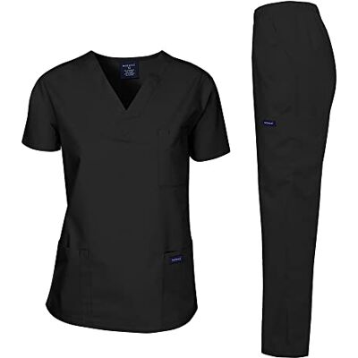 Dagacci Medical Uniform Dagacci Scrubs medicinsk uniform kvinnor och man skrubbar set medicinsk scrubs topp och byxor, Svart, X-Large Dagacci Medical Uniform Dagacci Scrubs medicinsk uniform kvinnor och man skrubbar set medicinsk scrubs topp och byxor, Svart, X-Large
