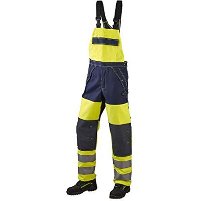 JAK Workwear JAK arbetskläder 12-13103-029-080-82 modell 13103 EN ISO 1149-5 multinorm hängselbyxor, gul/marinblå, EU 46/80 storlek, 82 cm innerbenslängd JAK Workwear JAK arbetskläder 12-13103-029-080-82 modell 13103 EN ISO 1149-5 multinorm hängselbyxor, gul/marinblå, EU 46/80 storlek, 82 cm innerbenslängd