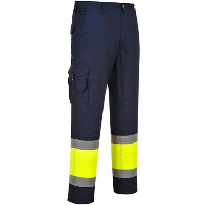 Portwest E049YNRXXL Hi-Vis tvåtonad strid byxa, vanlig, XX-Large, marinblå/gul Portwest E049YNRXXL Hi-Vis tvåtonad strid byxa, vanlig, XX-Large, marinblå/gul