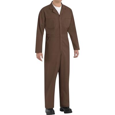 Red Kap Men's Twill Action Back Coverall, Brown, 56 Red Kap Men's Twill Action Back Coverall, Brown, 56