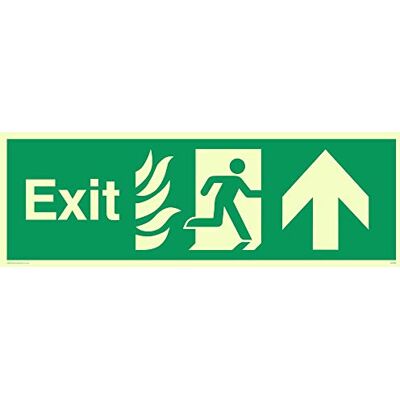 Viking Skylt sg689-l62-pv brandskylt "EXIT, riktad till pil, fotobelysning klistermärken, 200 mm H x 600 mm B Viking Skylt sg689-l62-pv brandskylt "EXIT, riktad till pil, fotobelysning klistermärken, 200 mm H x 600 mm B