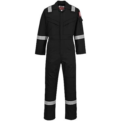 Portwest FR50 Reflexskyddad Brandsäker FR Antistatisk Overall Båge Bevis 350g Svart, XXL Portwest FR50 Reflexskyddad Brandsäker FR Antistatisk Overall Båge Bevis 350g Svart, XXL
