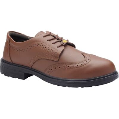 Blackrock Brogue ESD smarta skyddsskor, komposit, brun, metallfria tåskor, smart, läder, brogue, kontorsskyddsskor, storlek UK 7/EU 41 Blackrock Brogue ESD smarta skyddsskor, komposit, brun, metallfria tåskor, smart, läder, brogue, kontorsskyddsskor, storlek UK 7/EU 41