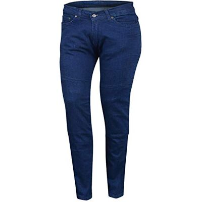 BIKERS GEAR AUSTRALIA PHILLIP ISLAND BG Bikers Gear Australia Dam Kj0014-18 dam stretch kevlar fodrade motorcykel skyddande blå jeans med avtagbar CE-rustning, blå, 45 EU BIKERS GEAR AUSTRALIA PHILLIP ISLAND BG Bikers Gear Australia Dam Kj0014-18 dam stretch kevlar fodrade motorcykel skyddande blå jeans med avtagbar CE-rustning, blå, 45 EU
