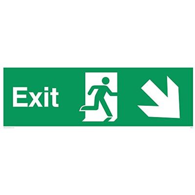 Viking SB441-L41-V"Exit"-skylt, högerpil, vinyl, 150 mm H x 450 mm B Viking SB441-L41-V"Exit"-skylt, högerpil, vinyl, 150 mm H x 450 mm B