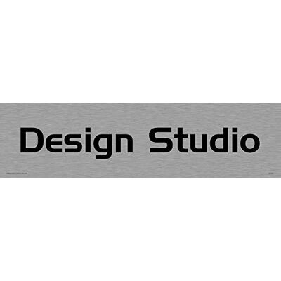 Viking DV861-L26-MS "Design Studio" dörrskylt, handel gotiskt teckensnitt, 1 mm rostfritt stål, 225 mm H x 60 mm B Viking DV861-L26-MS "Design Studio" dörrskylt, handel gotiskt teckensnitt, 1 mm rostfritt stål, 225 mm H x 60 mm B
