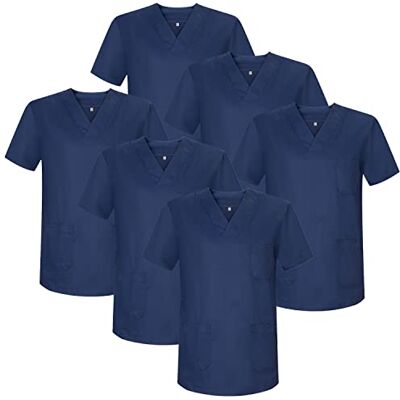 MISEMIYA Pack AV 6 enheter Sanitär Casaca Unisex MEDISK Sjuksköterska Uniform Sanitär, Marinblå 21, 4XL MISEMIYA Pack AV 6 enheter Sanitär Casaca Unisex MEDISK Sjuksköterska Uniform Sanitär, Marinblå 21, 4XL