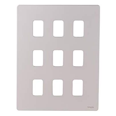 Schneider Electric GUGS09GPN Ultimat gallersystem skruvlös platta, 9 gäng, pärla nickel paket med 1 Schneider Electric GUGS09GPN Ultimat gallersystem skruvlös platta, 9 gäng, pärla nickel paket med 1