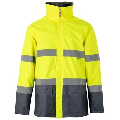 VELILLA 306002 tvåfärgad parkas, grå och gul fluor, storlek M VELILLA 306002 tvåfärgad parkas, grå och gul fluor, storlek M