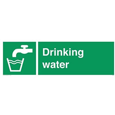 Viking SH409-L62-1M skylt med "Drinking Water", 1 mm halvstyv plast, 200 mm H x 600 mm B Viking SH409-L62-1M skylt med "Drinking Water", 1 mm halvstyv plast, 200 mm H x 600 mm B