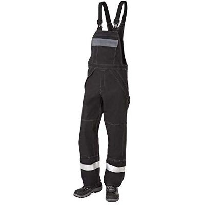 JAK Workwear JAK arbetskläder 12-12003-051-088-82 modell 12003 EN ISO 1149-5 antiflama hängselbyxor, svart/grå, EU 50/88 storlek, 82 cm innerbenslängd JAK Workwear JAK arbetskläder 12-12003-051-088-82 modell 12003 EN ISO 1149-5 antiflama hängselbyxor, svart/grå, EU 50/88 storlek, 82 cm innerbenslängd
