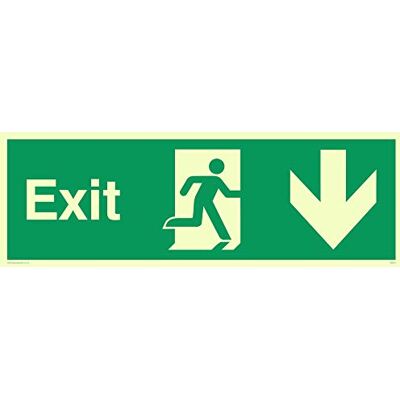 Viking SB440-L31-PV "Exit"-skylt, dupil, fotoluminescerande klistermärke, 100 mm H x 300 mm B Viking SB440-L31-PV "Exit"-skylt, dupil, fotoluminescerande klistermärke, 100 mm H x 300 mm B