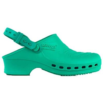 REPOSA Kompletta hygienkläder, hygienskor, naturlig antistatisk SEBS-polymer, latexfri, sluten övre material, sidohål, anatomisk sula, halkfri SRB-sula, autoklaverbar, Grön 44/45 EU REPOSA Kompletta hygienkläder, hygienskor, naturlig antistatisk SEBS-polymer, latexfri, sluten övre material, sidohål, anatomisk sula, halkfri SRB-sula, autoklaverbar, Grön 44/45 EU