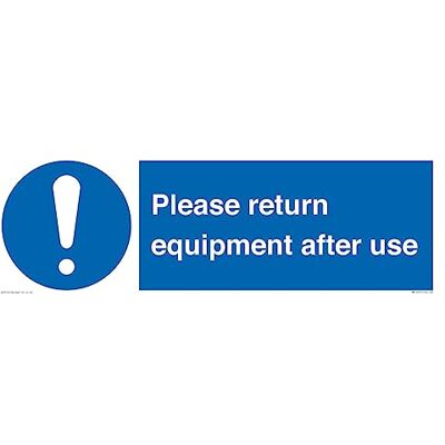 Viking Please Return Equipment After Use skylt skylt 600 x 200 mm L62 Viking Please Return Equipment After Use skylt skylt 600 x 200 mm L62