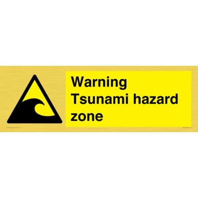Viking Warning Tsunami hazard zone skylt – 600 x 200 mm – L62 Viking Warning Tsunami hazard zone skylt – 600 x 200 mm – L62