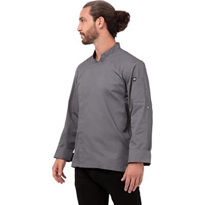 Chef Works ansing Basic unisex kockjacka, Grått, XL Chef Works ansing Basic unisex kockjacka, Grått, XL