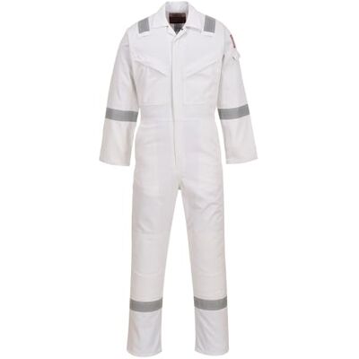 Portwest FR50 Reflexskyddad Brandsäker FR Antistatisk Overall Båge Bevis 350g Vit, S Portwest FR50 Reflexskyddad Brandsäker FR Antistatisk Overall Båge Bevis 350g Vit, S