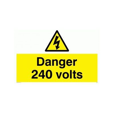 Viking WE82-A3L-AC "Danger 240 Volts" skylt, aluminiumkomposit, 300 mm H x 400 mm B Viking WE82-A3L-AC "Danger 240 Volts" skylt, aluminiumkomposit, 300 mm H x 400 mm B