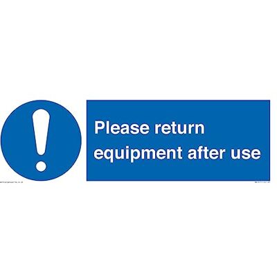 Viking Please Return Equipment After Use skylt skylt 450 x 150 mm L41 Viking Please Return Equipment After Use skylt skylt 450 x 150 mm L41