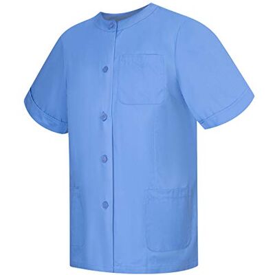 MISEMIYA Sjukvård Kvinna med KNAPP Rund Hals Arbets Uniform CLINICA sjukhus Arbetskläder Ref.831, Celeste, XS MISEMIYA Sjukvård Kvinna med KNAPP Rund Hals Arbets Uniform CLINICA sjukhus Arbetskläder Ref.831, Celeste, XS