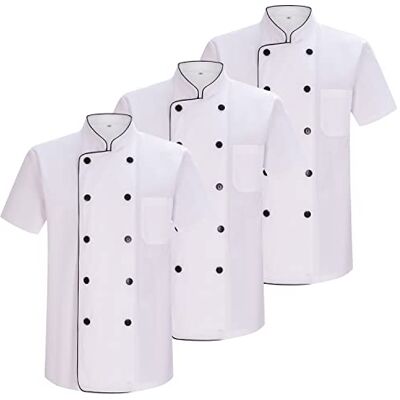 MISEMIYA Pack 3 enheter Kock Herrjacka Kock Herrjacka Hosteleria Uniform 3-8421B, Vit 21, 4XL MISEMIYA Pack 3 enheter Kock Herrjacka Kock Herrjacka Hosteleria Uniform 3-8421B, Vit 21, 4XL