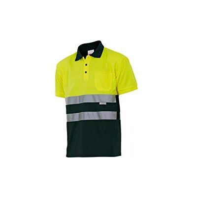 VELILLA 173/Tvåfärgad kortärmad polo med hög synlighet, Svart och fluorescerande gul, 5XL VELILLA 173/Tvåfärgad kortärmad polo med hög synlighet, Svart och fluorescerande gul, 5XL
