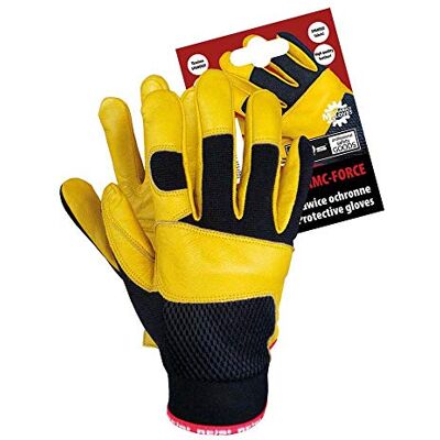 REIS RMC-FORCE9 Mekanik handskar skyddshandskar, svartgul, 9 storlek, paket med 12 REIS RMC-FORCE9 Mekanik handskar skyddshandskar, svartgul, 9 storlek, paket med 12