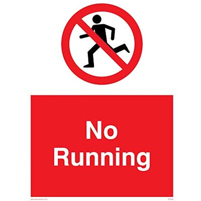 Viking PV5256-A5P-V "No Running"-skylt, vinyl, 200 mm H x 150 mm B Viking PV5256-A5P-V "No Running"-skylt, vinyl, 200 mm H x 150 mm B