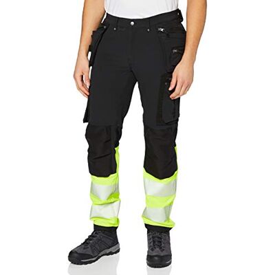 Blåkläder Blaklader 199316429933C54 hi-vis 4-vägs stretch byxor, svart/gul, storlek C54 Blåkläder Blaklader 199316429933C54 hi-vis 4-vägs stretch byxor, svart/gul, storlek C54