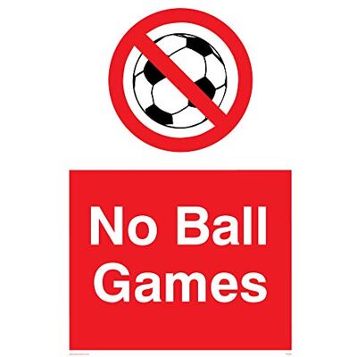 Viking Schilder pv5245-a4p-1 m "No Ball Games" tecken, 1 mm halvhård plast, 300 mm H x 200 mm B Viking Schilder pv5245-a4p-1 m "No Ball Games" tecken, 1 mm halvhård plast, 300 mm H x 200 mm B