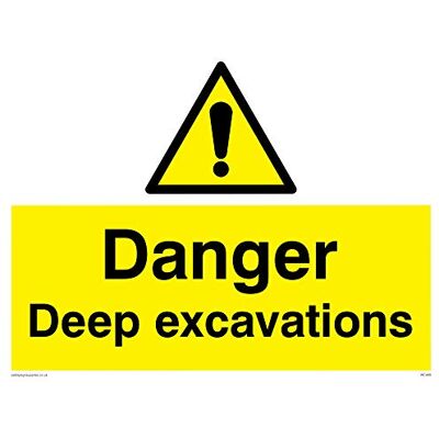 Viking WC489-A3L-V 'Danger Deep Excavations'-skylt, vinyl, 300 mm H x 400 mm B Viking WC489-A3L-V 'Danger Deep Excavations'-skylt, vinyl, 300 mm H x 400 mm B