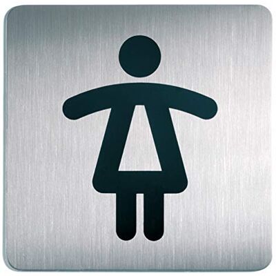 Durable 495623 symbolskylt "WC dam", 150 x150 mm, silverfärgad Durable 495623 symbolskylt "WC dam", 150 x150 mm, silverfärgad