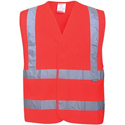 Portwest C470RERL/XL Hi-Vis två band och Brace Vest, Vanlig, Large/X-Large, röd Portwest C470RERL/XL Hi-Vis två band och Brace Vest, Vanlig, Large/X-Large, röd