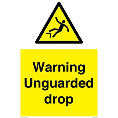 Viking Beware Unguarded Drop Sign 400 x 600 mm A2P Viking Beware Unguarded Drop Sign 400 x 600 mm A2P