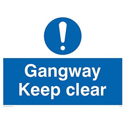 Viking MA234-A3L-AC "Gangway Keep Clear" skylt, aluminiumkomposit, 300 mm H x 400 mm B Viking MA234-A3L-AC "Gangway Keep Clear" skylt, aluminiumkomposit, 300 mm H x 400 mm B