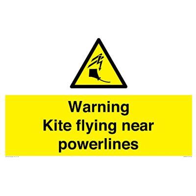 Viking Warning drake flying nära powerlines Sign 600 x 400 mm A2L Viking Warning drake flying nära powerlines Sign 600 x 400 mm A2L