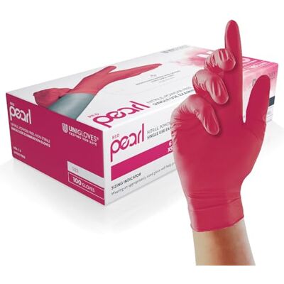 UNIGLOVES Pearl GP0064 undersökningshandskar av nitril, röd, storlek L (förpackning med 100 enkelhandskar) Lämplig för sjukvård, mat och professionell användning 100-pack, röd, storlek L (GP0064) UNIGLOVES Pearl GP0064 undersökningshandskar av nitril, röd, storlek L (förpackning med 100 enkelhandskar) Lämplig för sjukvård, mat och professionell användning 100-pack, röd, storlek L (GP0064)