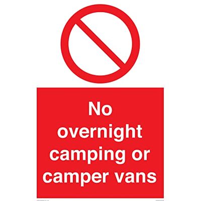 Viking Ingen övernattning camping eller husbil skylt 400 x 600 mm A2P Viking Ingen övernattning camping eller husbil skylt 400 x 600 mm A2P