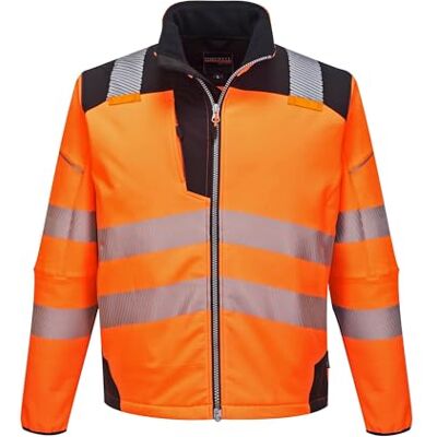 Portwest T402OBRL Vision Hi-Vis Softshelljacka, stor, orange/svart Portwest T402OBRL Vision Hi-Vis Softshelljacka, stor, orange/svart