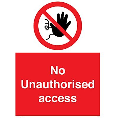 Viking PA5590-A3P-V "No Unauised Access"-skylt, vinyl, 400 mm H x 300 mm B Viking PA5590-A3P-V "No Unauised Access"-skylt, vinyl, 400 mm H x 300 mm B