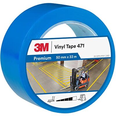 3M Vinyltejp 471 blå, 50 mm x 33 m.tjocklek: 0,13 mm 3M Vinyltejp 471 blå, 50 mm x 33 m.tjocklek: 0,13 mm
