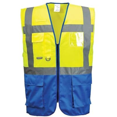 Portwest C476YRBXXXL Warszawa Executive Vest, Vanlig, 3 x -Large, gul/kunglig Portwest C476YRBXXXL Warszawa Executive Vest, Vanlig, 3 x -Large, gul/kunglig