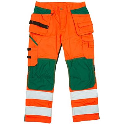 Blåkläder Blaklader 156518115349D108 arbetsbyxor med hög viskositet, orange med hög viskos/grön, storlek D108 Blåkläder Blaklader 156518115349D108 arbetsbyxor med hög viskositet, orange med hög viskos/grön, storlek D108