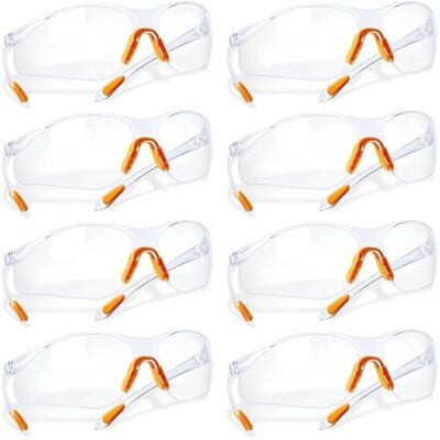 HIYAA Skyddsglasögon, 8-pack transparenta skyddsglasögon med gumminaskyddsglasögon för säkert skydd ögonskyddsglasögon säkerhetsglasögon laboratorieglasögon reptåliga linser för män och kvinnor HIYAA Skyddsglasögon, 8-pack transparenta skyddsglasögon med gumminaskyddsglasögon för säkert skydd ögonskyddsglasögon säkerhetsglasögon laboratorieglasögon reptåliga linser för män och kvinnor