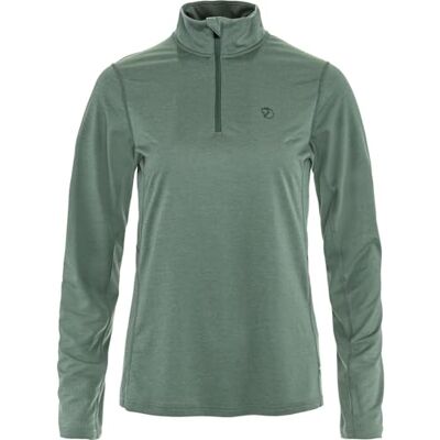 Fjällräven dam Abisko Day Hike halv dragkedja t-shirt, patina grön, L, Patina Green, L Fjällräven dam Abisko Day Hike halv dragkedja t-shirt, patina grön, L, Patina Green, L