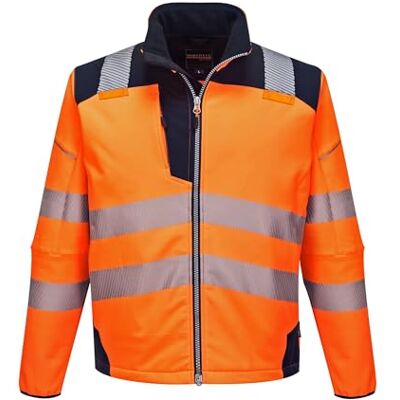 Portwest PW3 Hi-Vis Softshelljacka (XL, orange/marinblå) Portwest PW3 Hi-Vis Softshelljacka (XL, orange/marinblå)